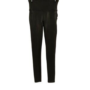 SPANX Faux Leather Black Leggings Size M‎ Tall